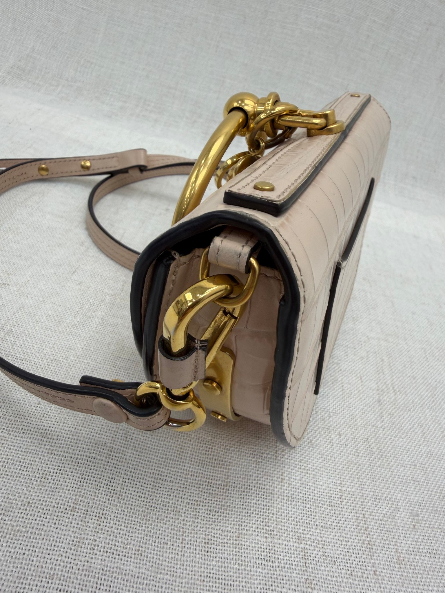 Chloe Pink Alligator Embossed Bracelet Bag