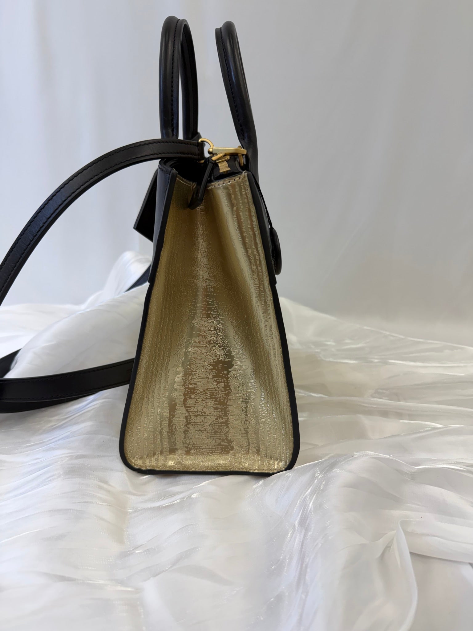 Louis Vuitton Gold And Black Leather City Steamer PM Bag