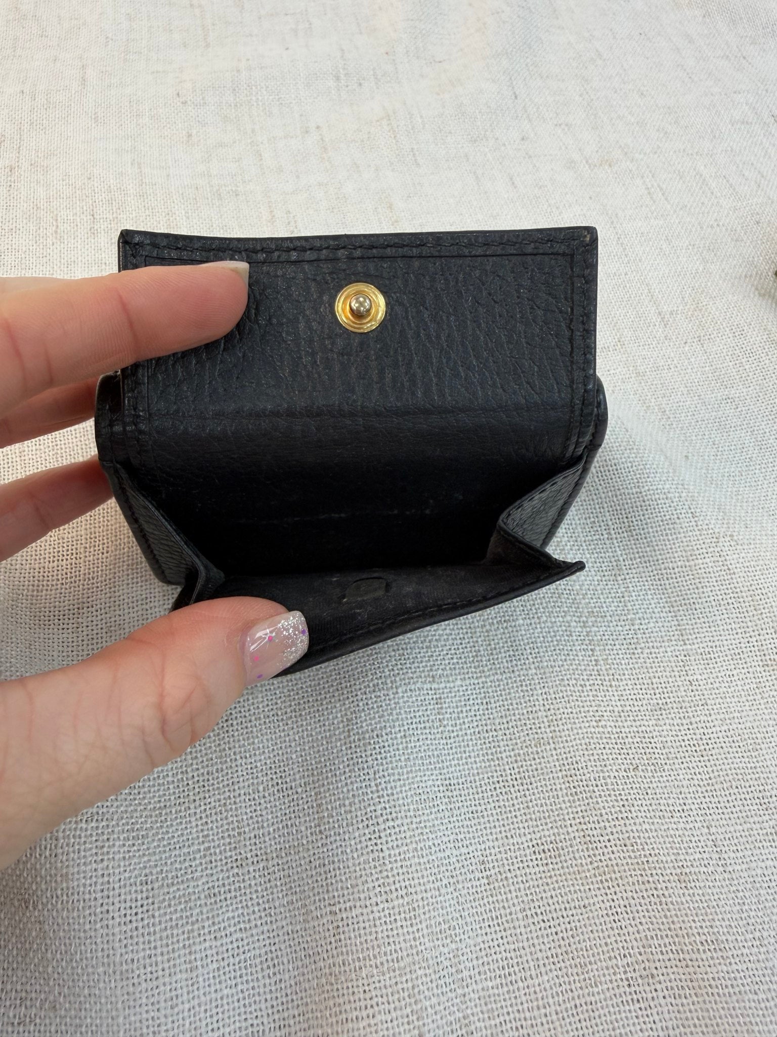 Gucci Black Leather Marmont Compact Trifold Wallet