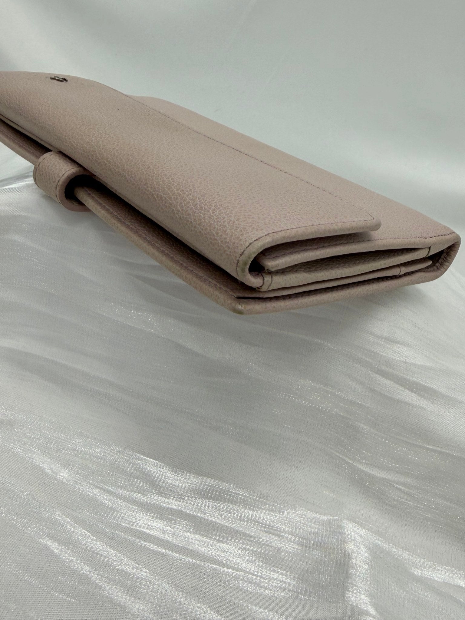 Chanel Pink Lambskin Camellia Long Wallet