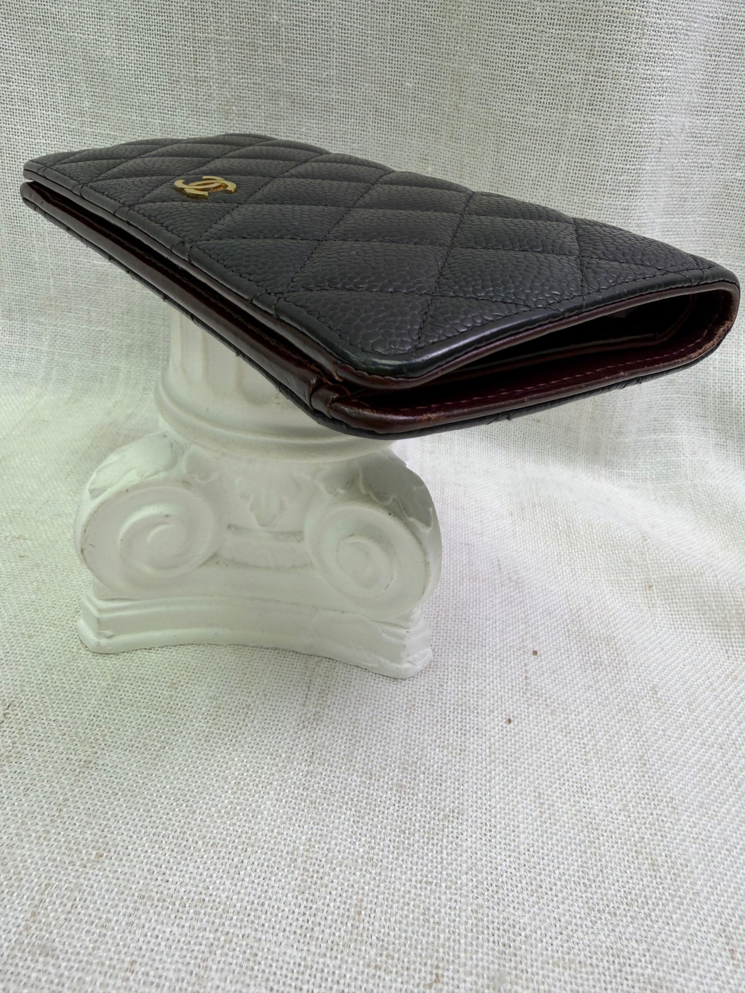 Chanel Black Quilted Caviar Long Wallet