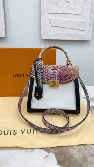 Louis Vuitton White & Black Leather with Rainbow Python Arch 2way Bag