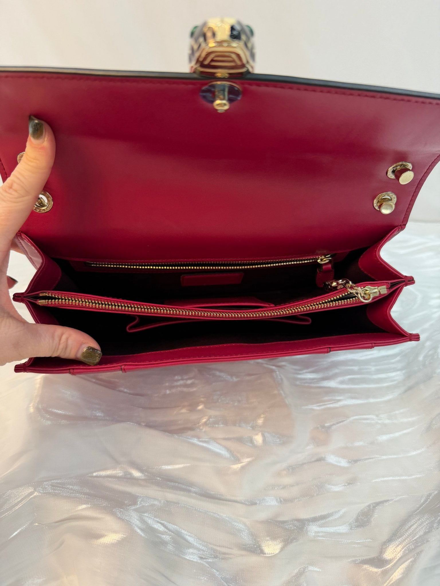 Bvlgari Pink Leather Serpenti Forever Shoulder Bag