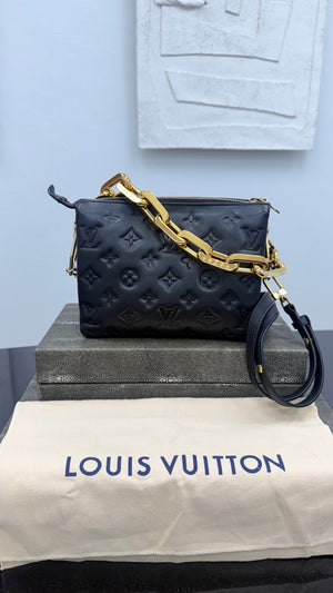 Louis Vuitton Black Leather Monogram Coussin BB Handbag