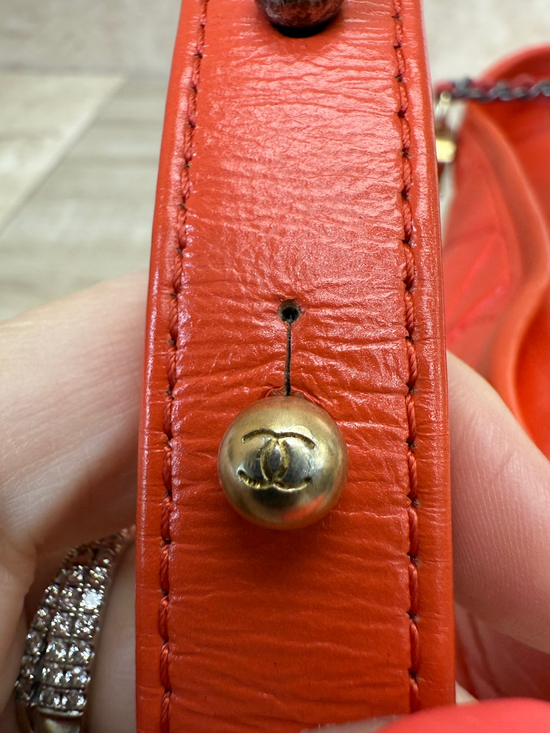 Chanel Orange Calfskin Quilted Gabrielle