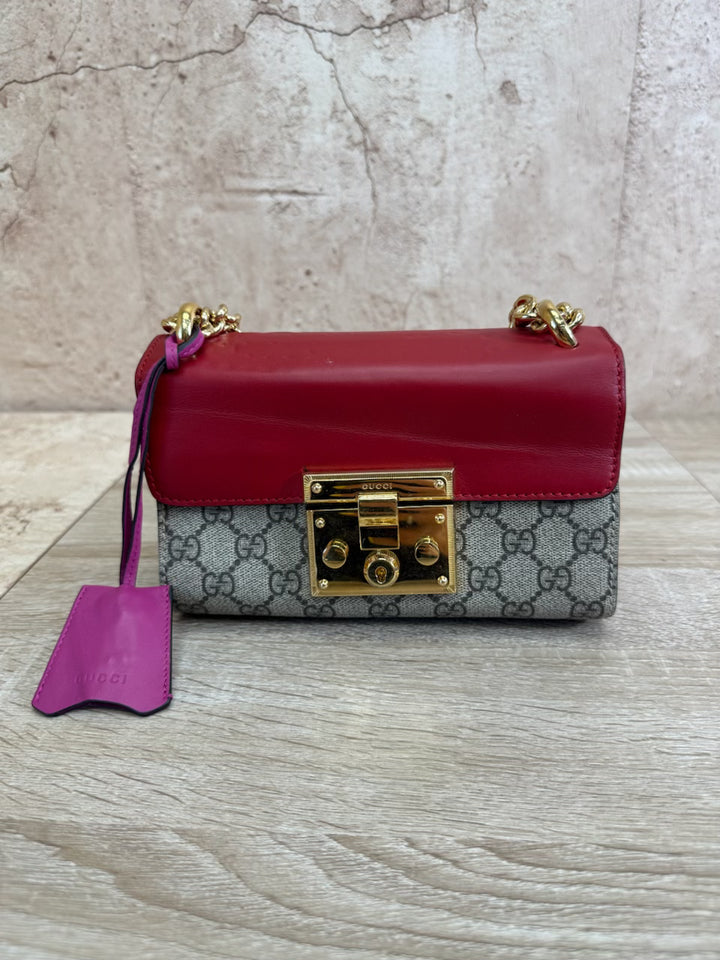 Gucci GG Supreme Coated Canvas Padlock Shoulder Bag