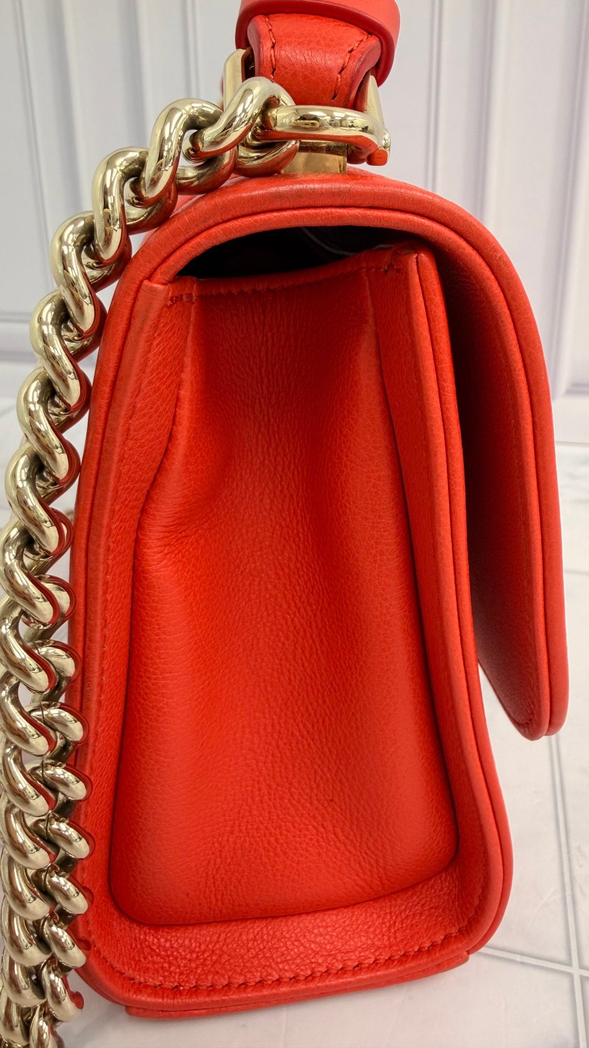 Chanel Vibrant Red Label Click Small Flap Bag