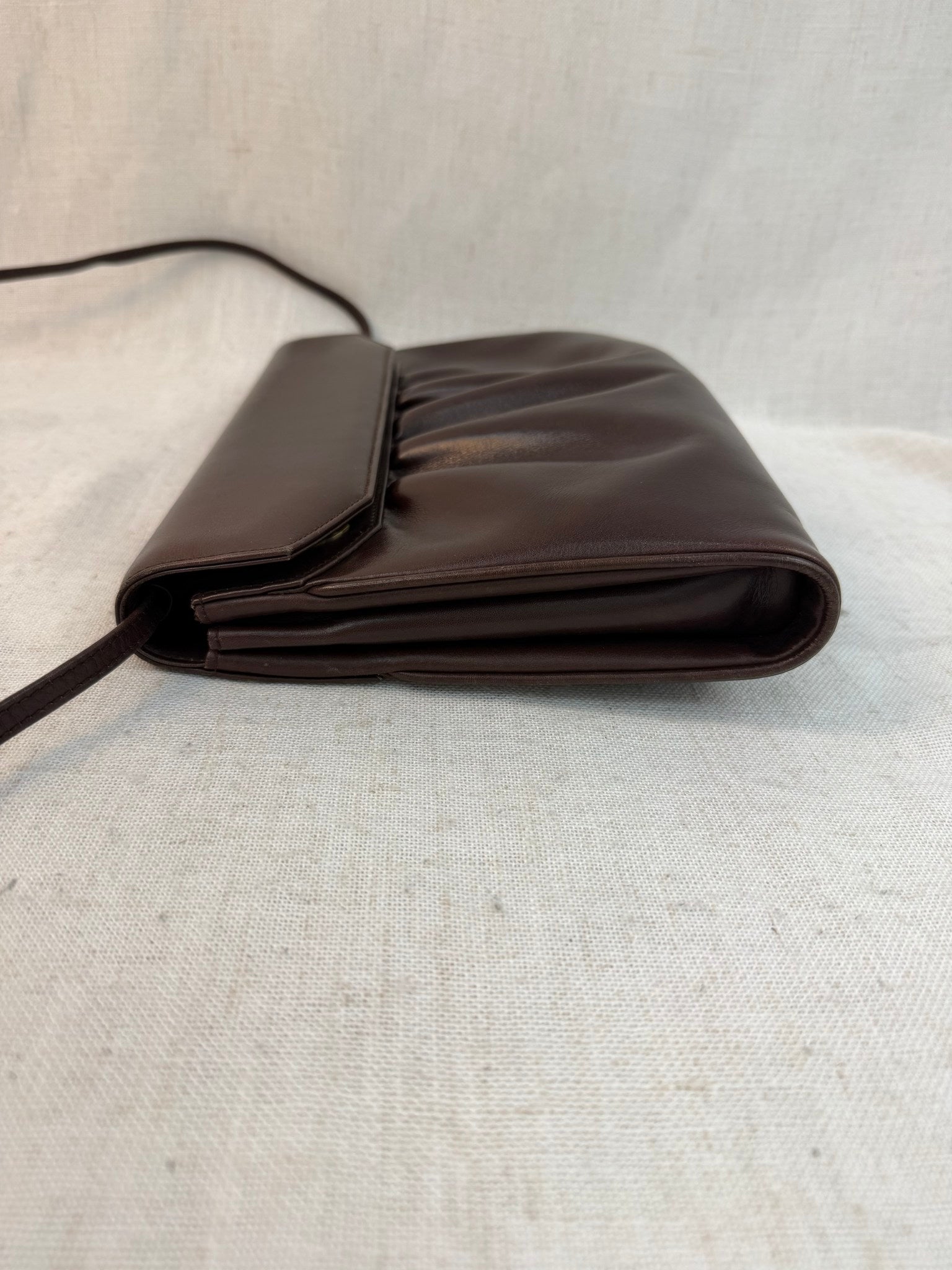 Gucci Brown Leather Gathered Shoulder Bag