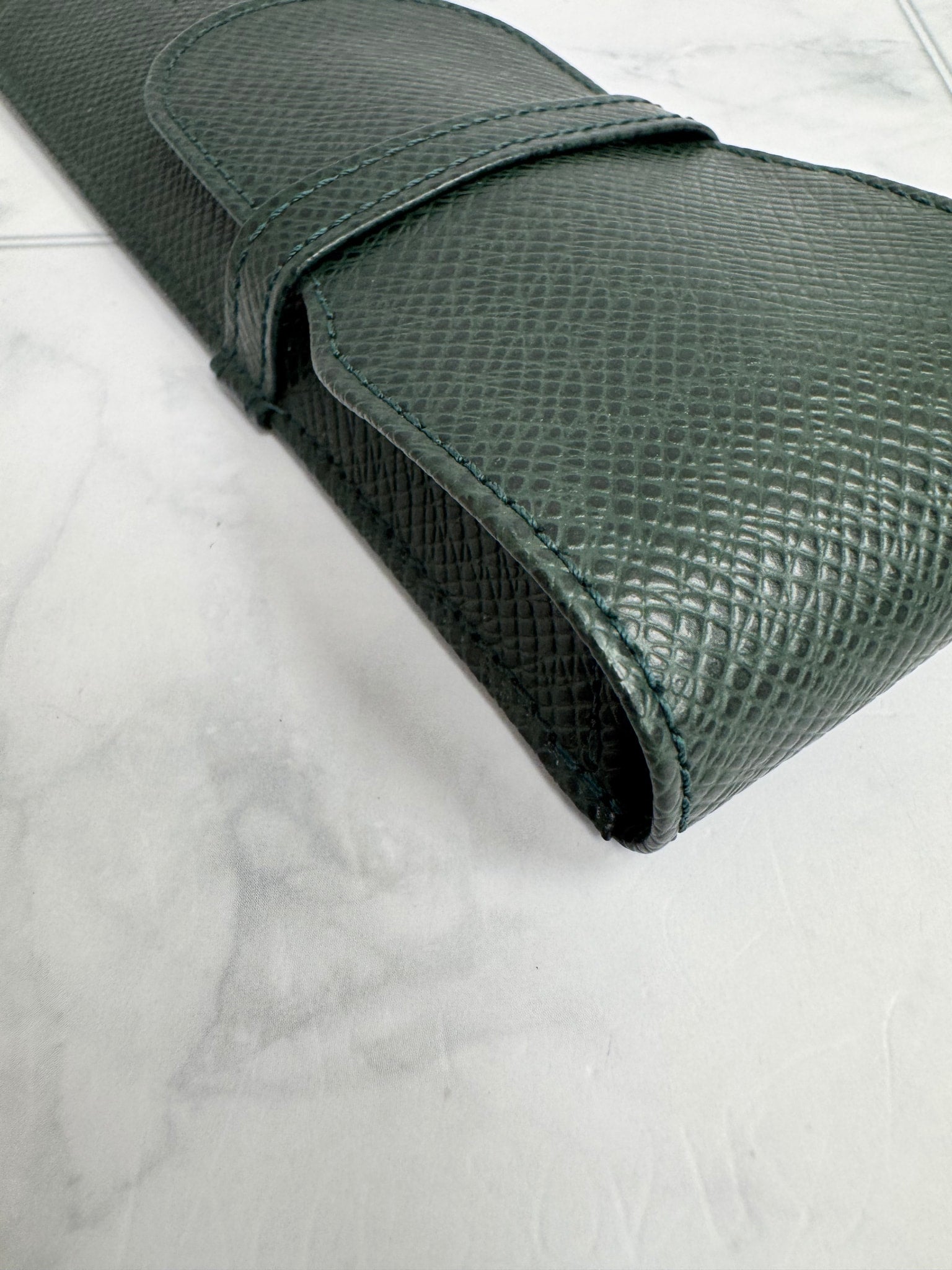 Louis Vuitton Green Taiga Leather Pen Case