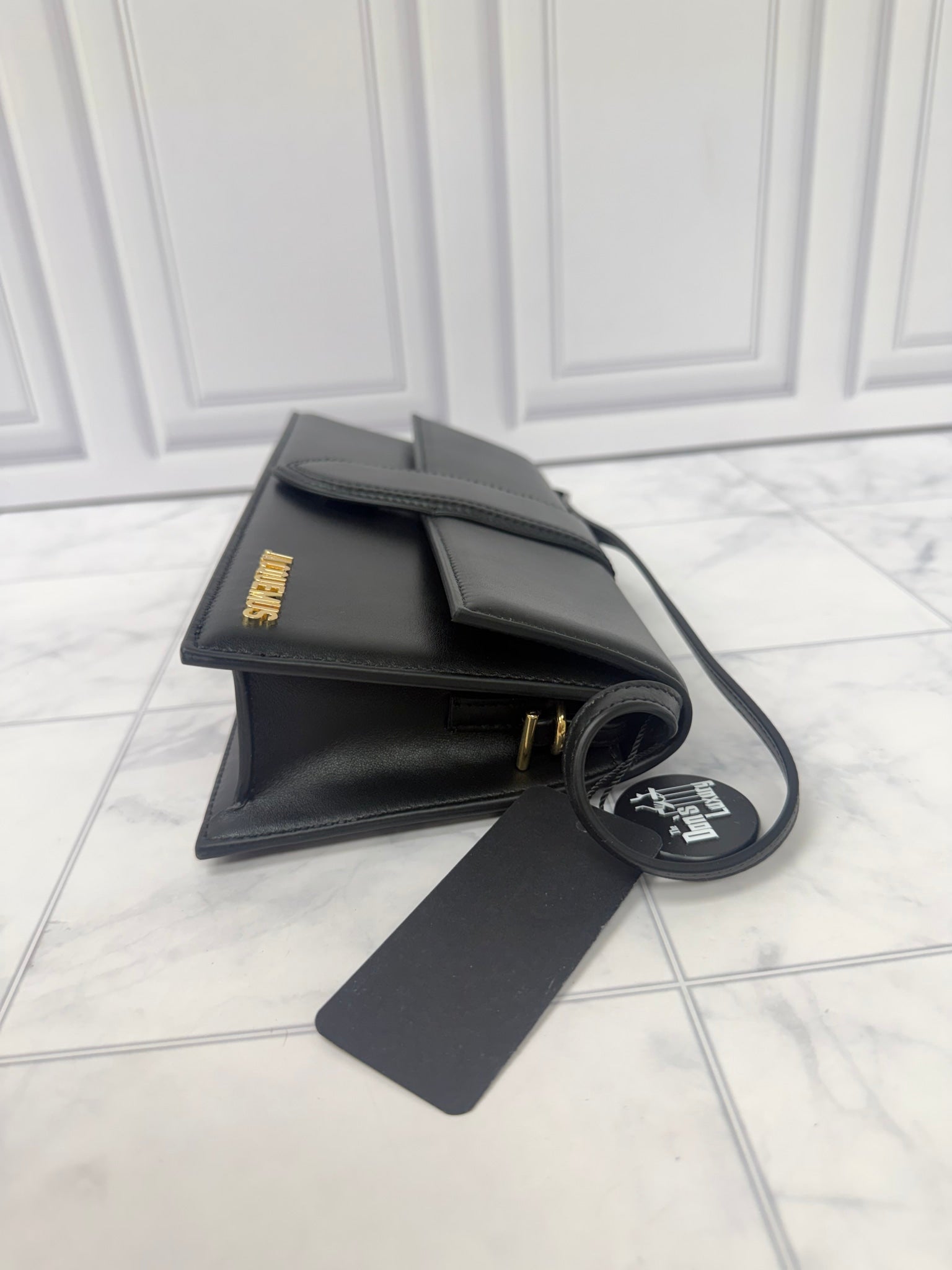 BRAND NEW - Jacquemus Black Leather Le Bambino Long Shoulder Bag