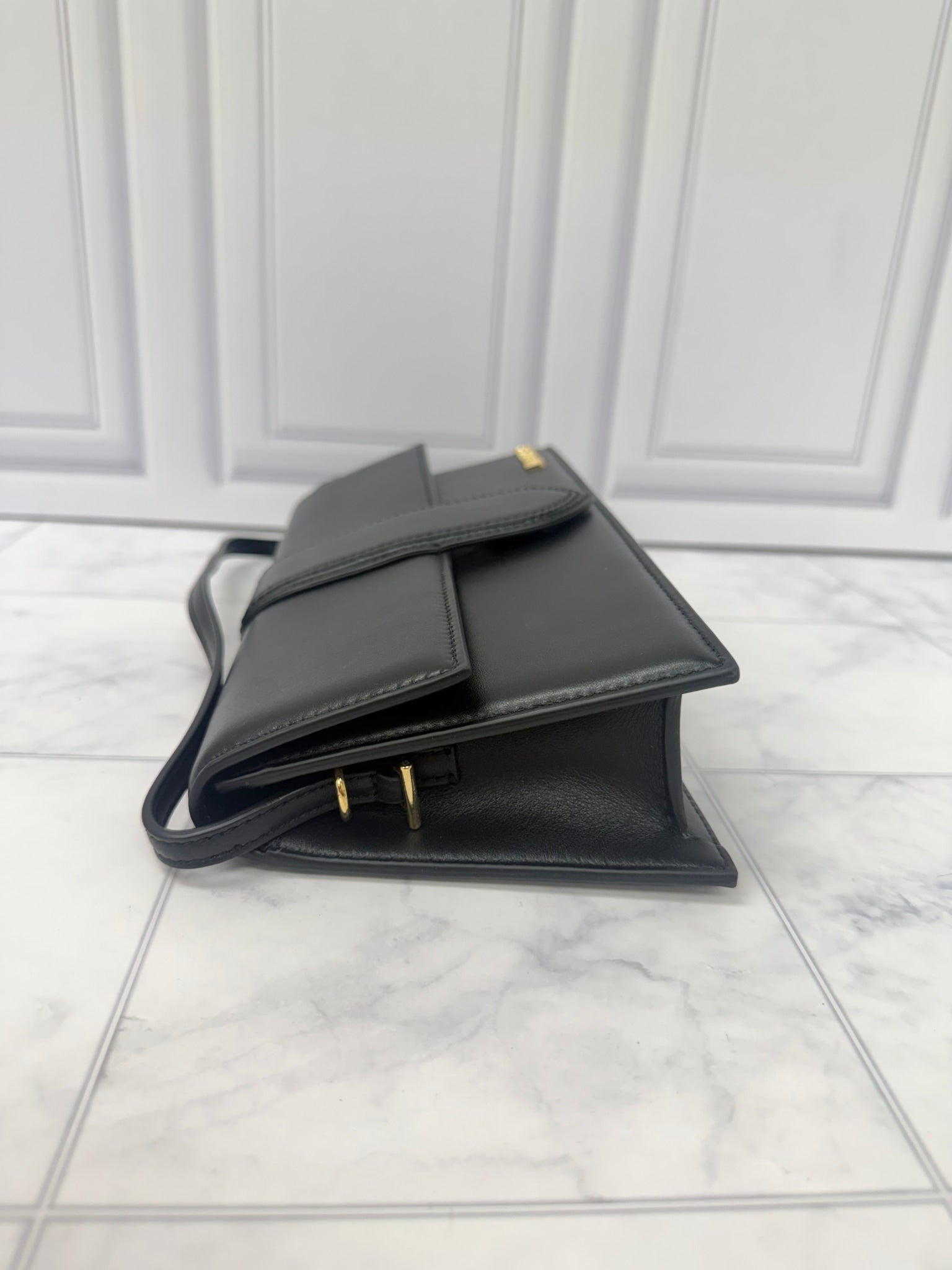 BRAND NEW - Jacquemus Black Leather Le Bambino Long Shoulder Bag