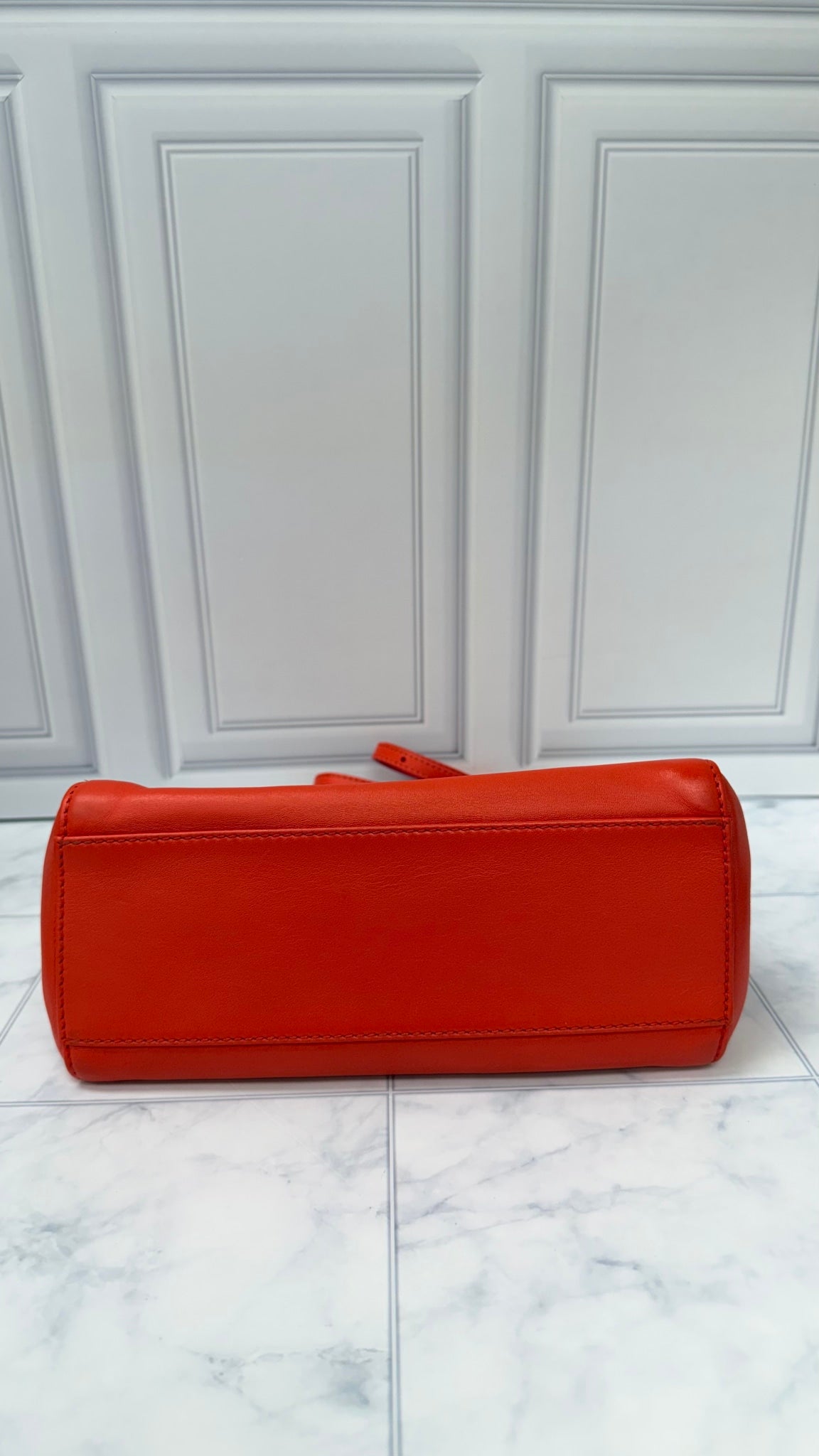 Fendi Orange Leather Peekaboo Mini handbag