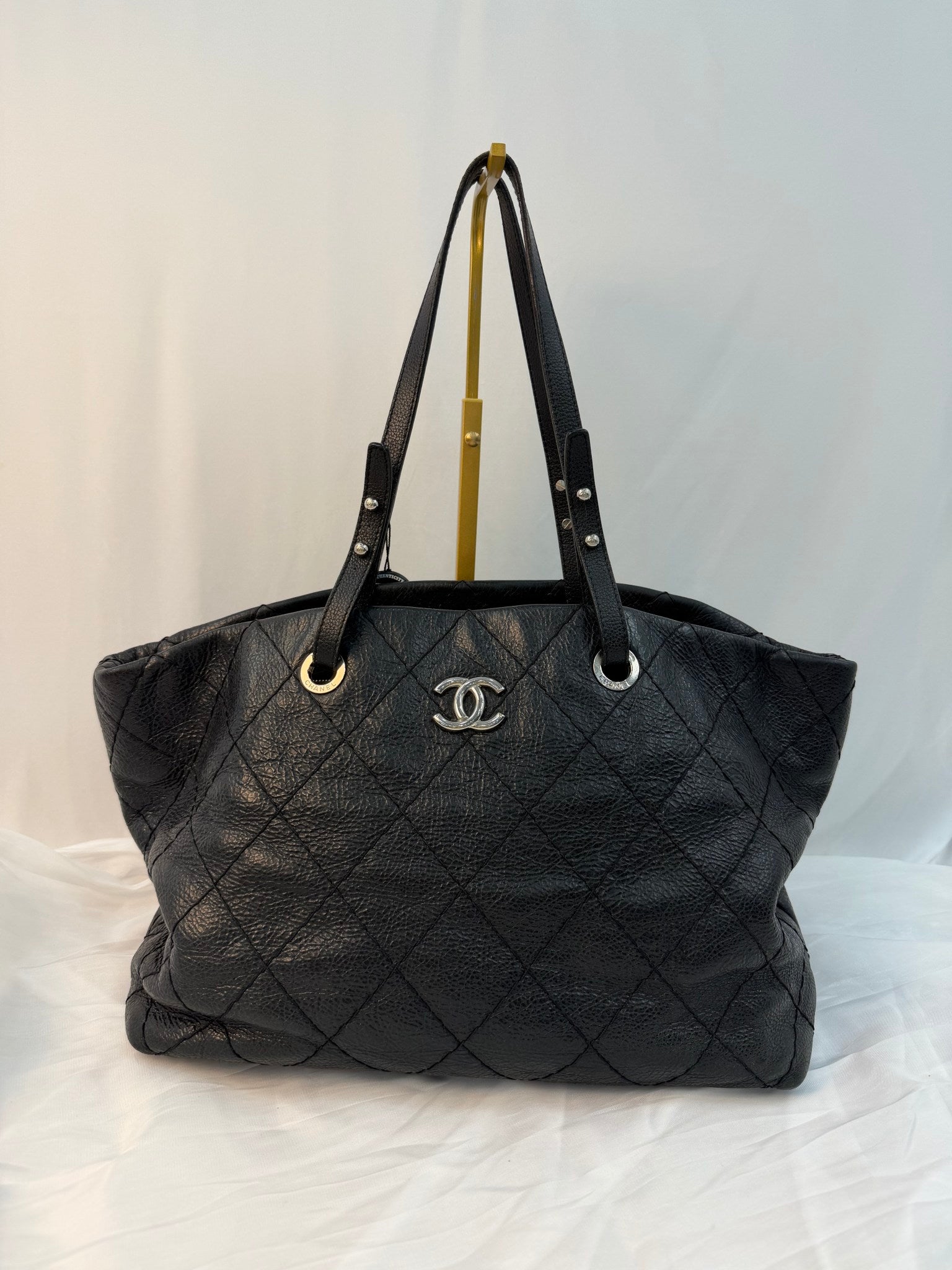 Chanel Black Calfskin On The Road Tote Bag