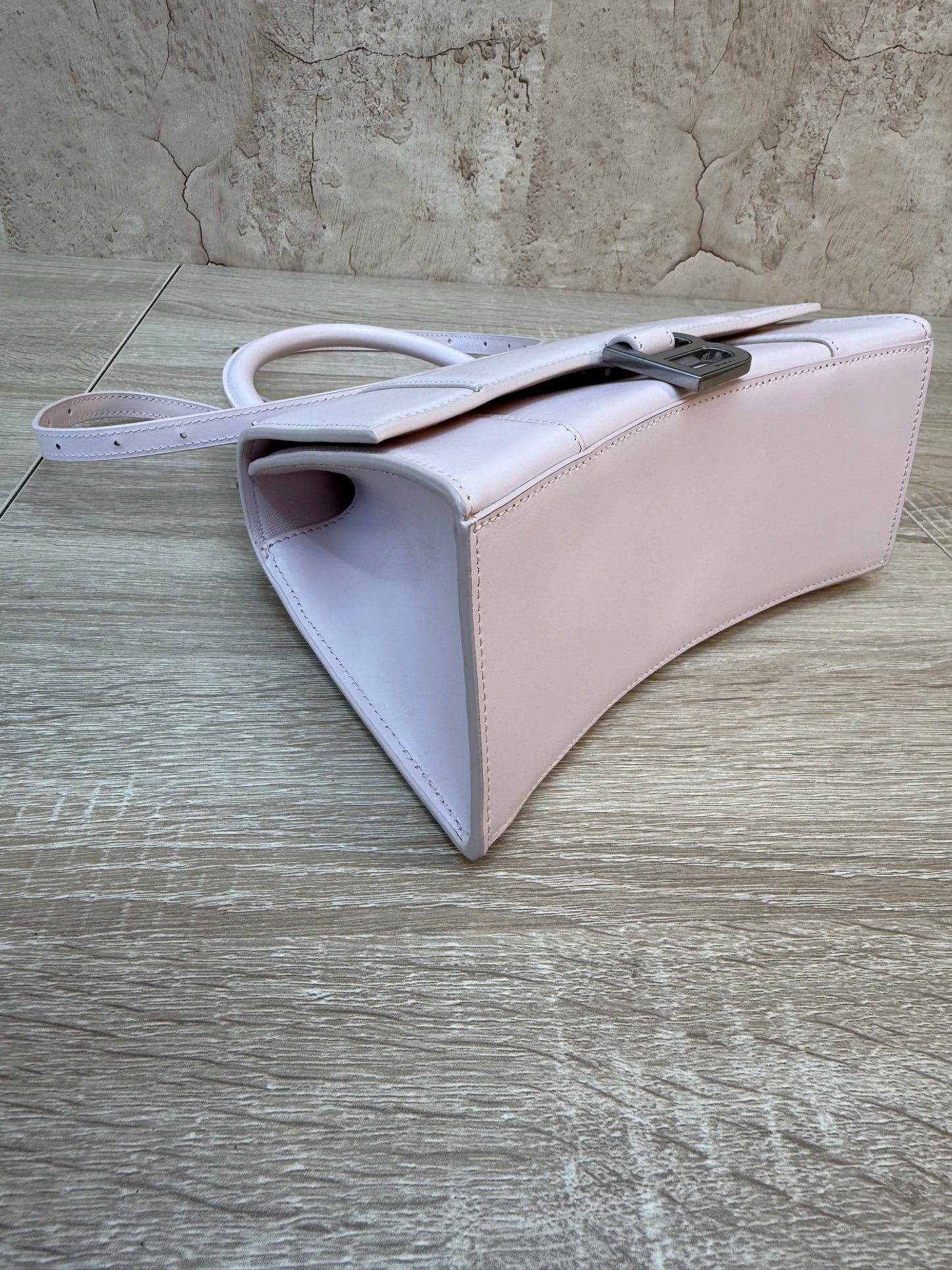 Balenciaga Pink Calfskin Small Hourglass Top Handle Bag
