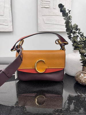 Chloe Tricolor Leather C Double Small 2Way Bag