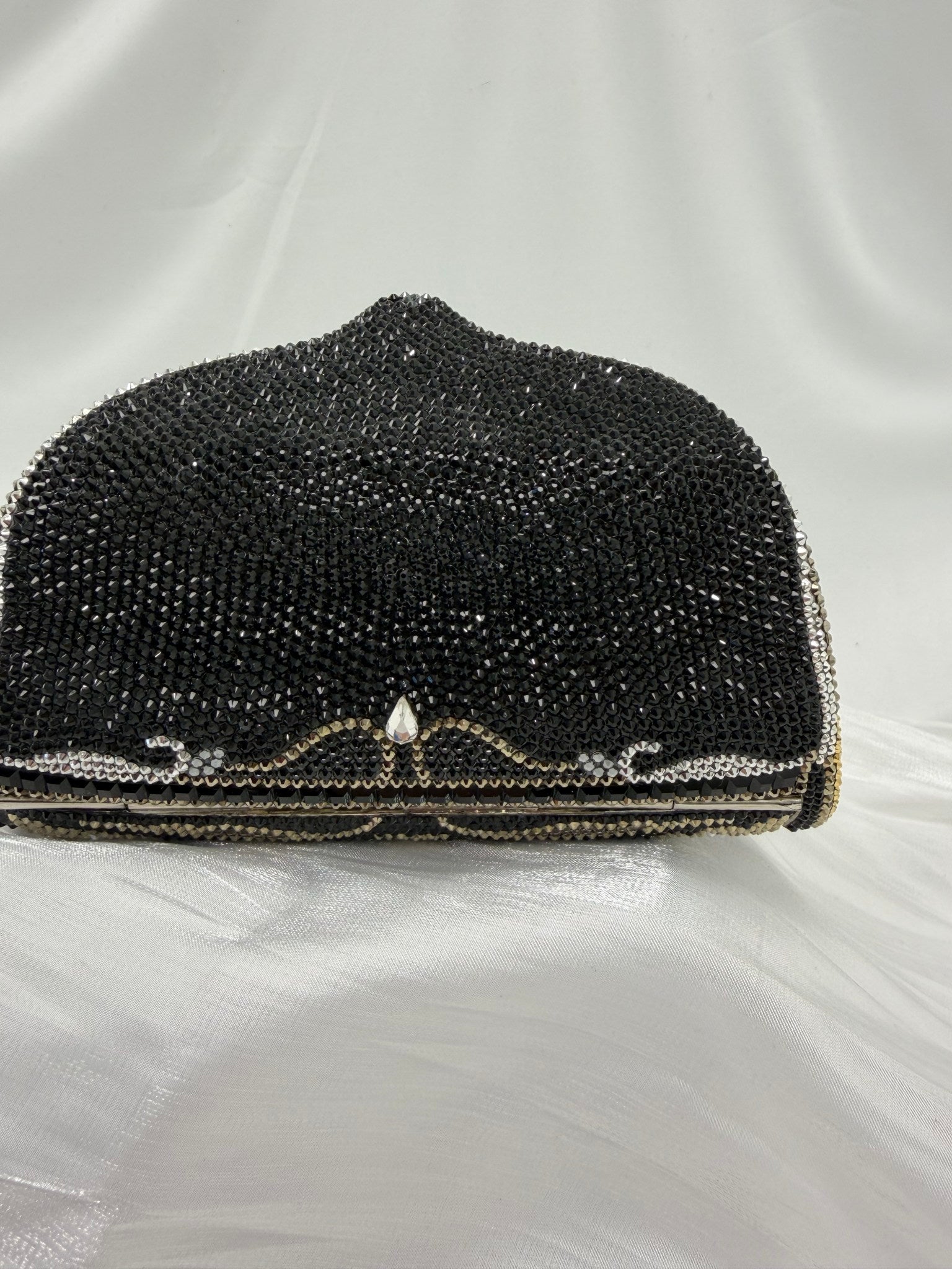 Judith Leiber Collector’s Edition Swarovski Crystal Mask Minaudiere Clutch with Chain
