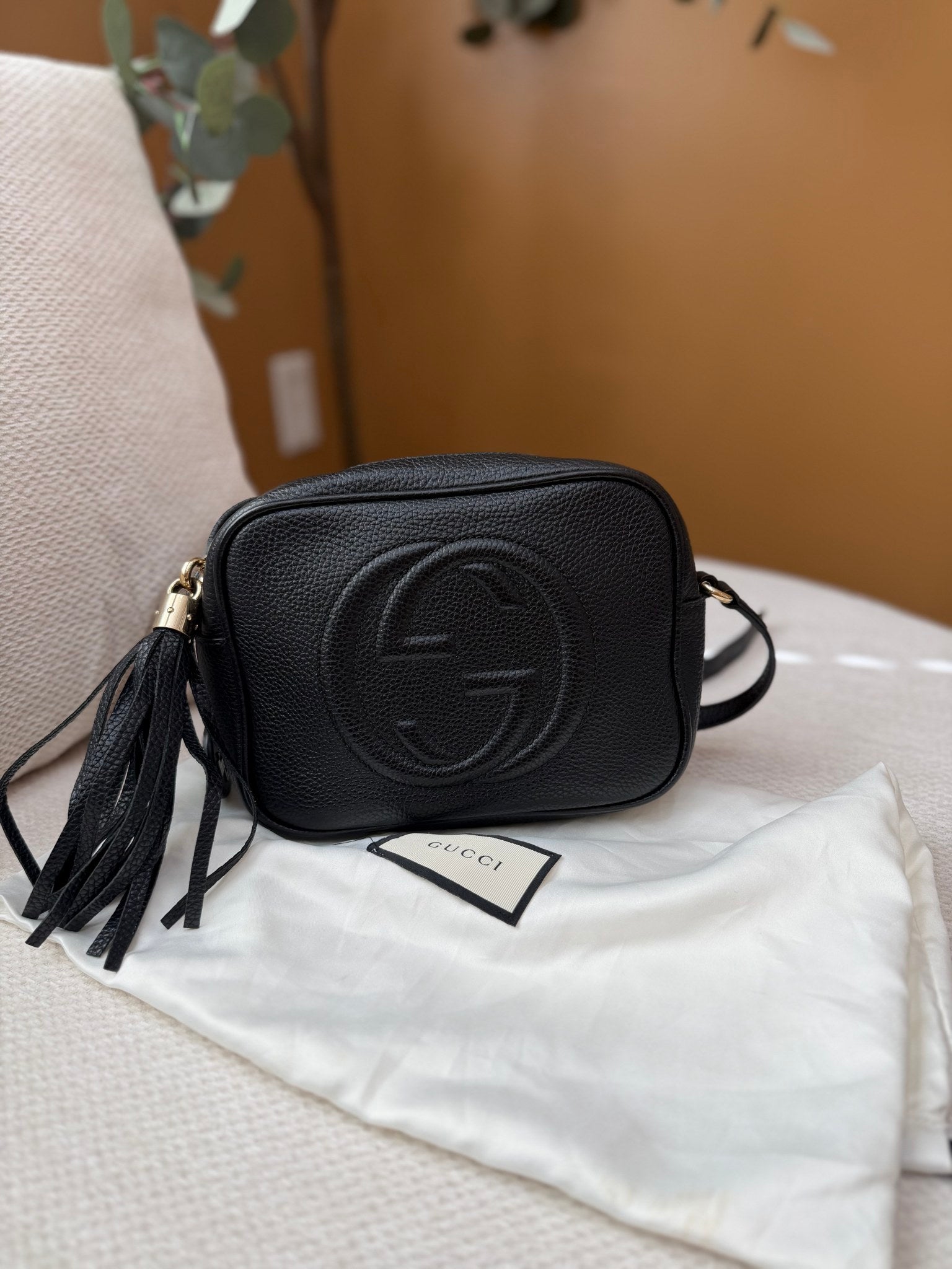 Gucci Black Leather Soho Disco Crossbody Bag