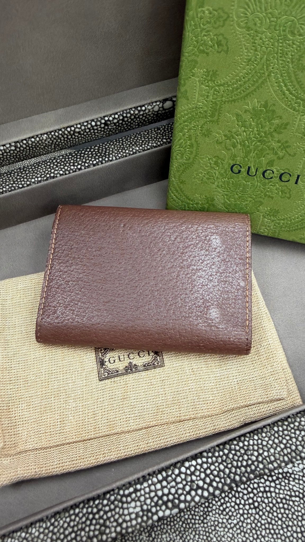 Gucci Brown Leather Horsebit 6 Key Ring Case