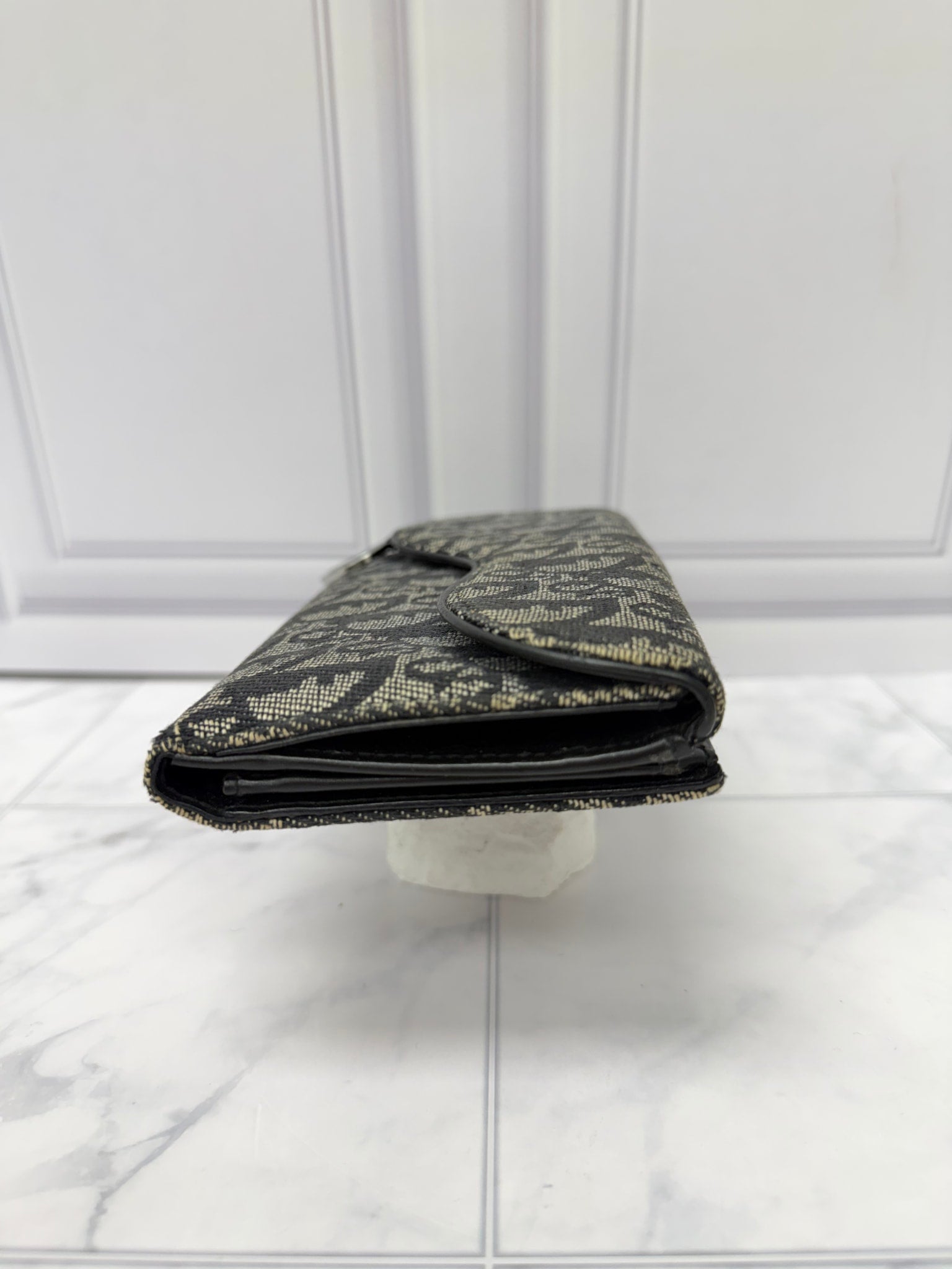 Christian Dior Black Trotter Canvas Saddle Wallet