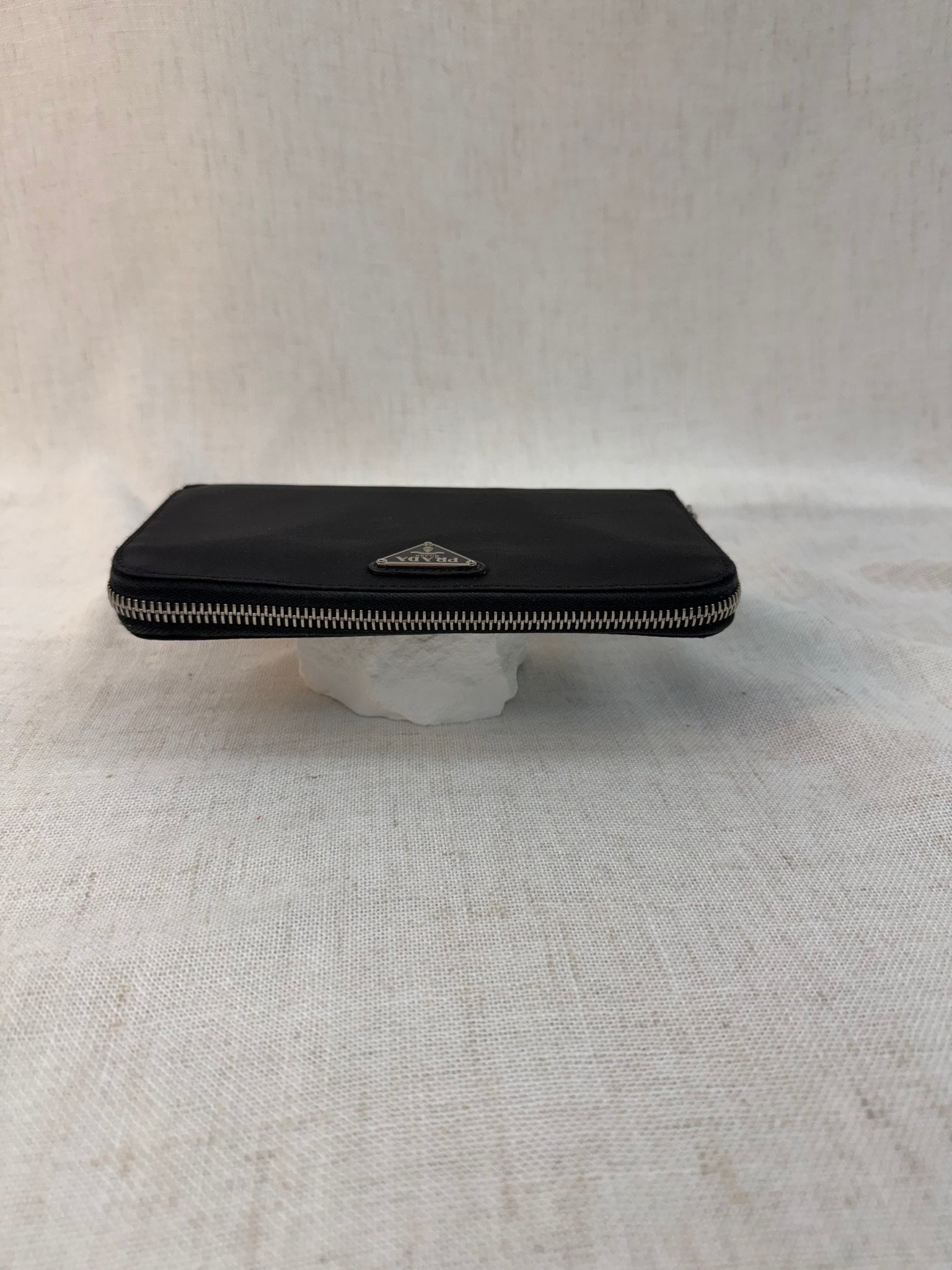 Prada Black Nylon Tessuto Zip Around Wallet