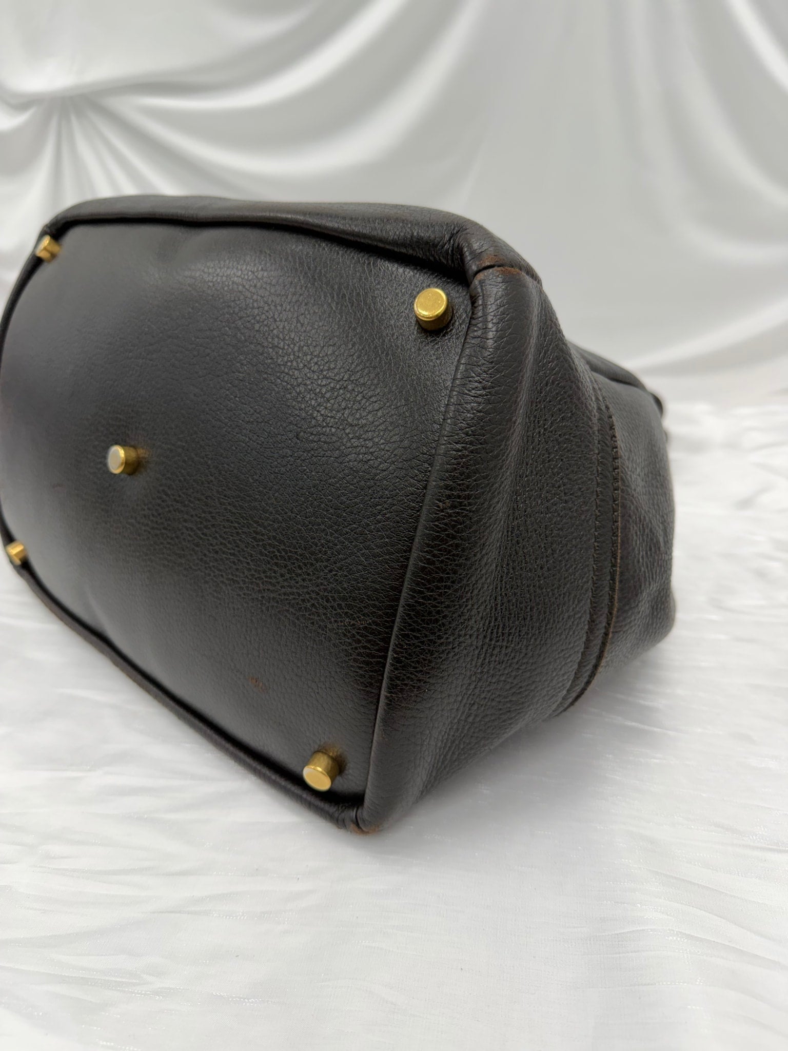 Saint Laurent YSL Brown Leather Hobo Bag