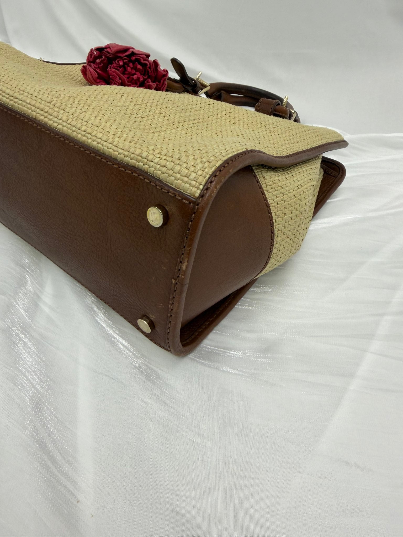 Celine Raffia & Leather Handbag