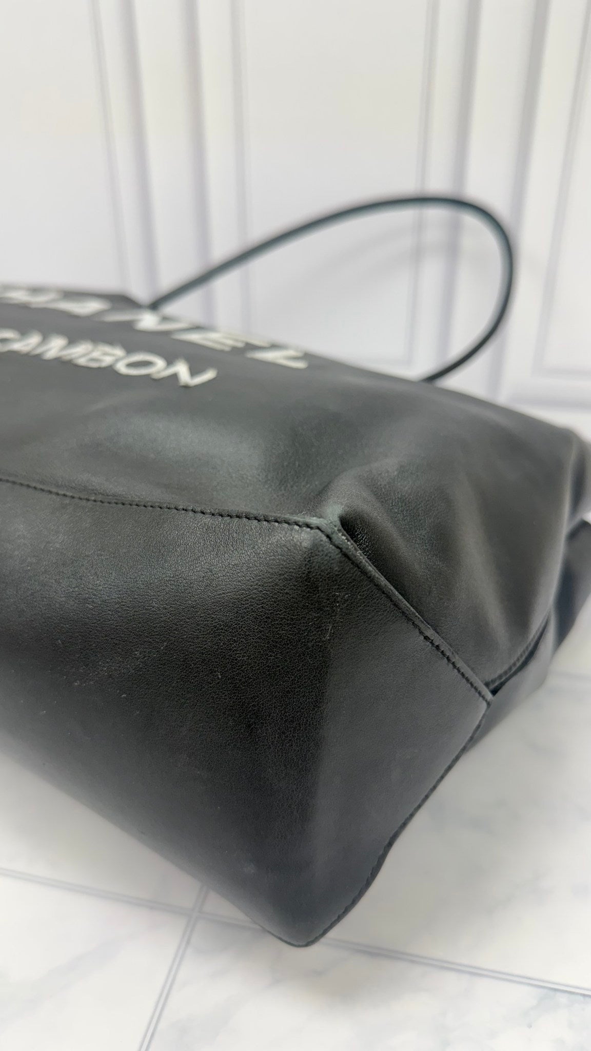 Chanel Black Leather Rue de Cambon Tote Bag 
