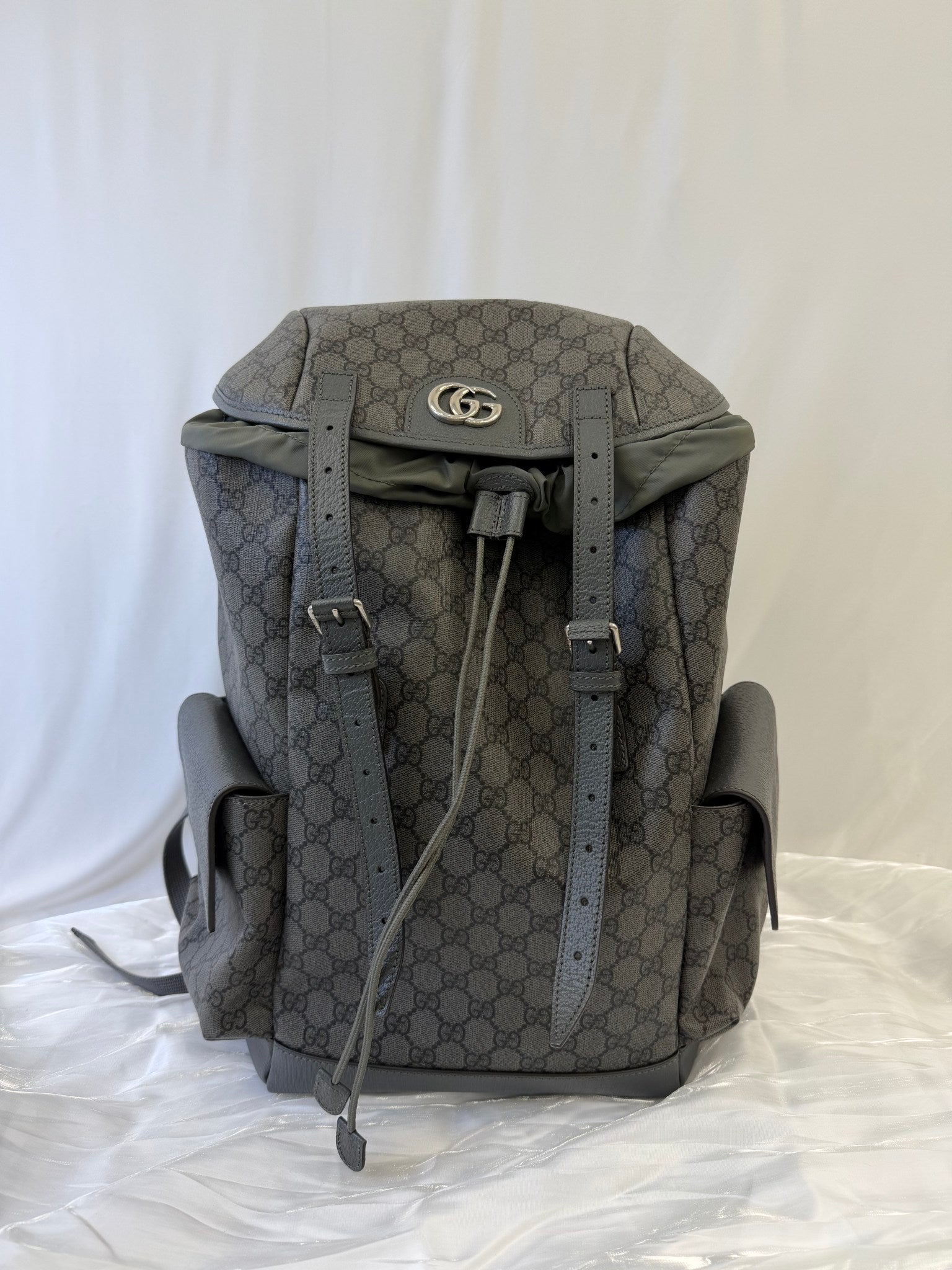 Gucci Gray Coated Canvas Ophidia Backpack