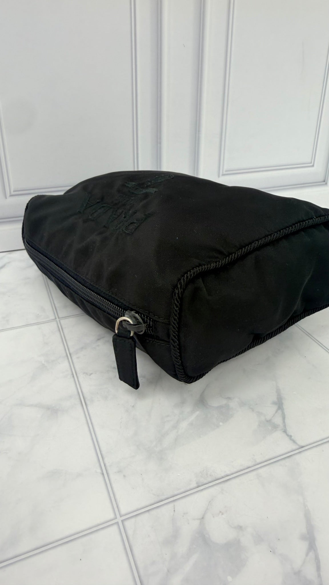 Prada Black Nylon Cosmetic Pouch 