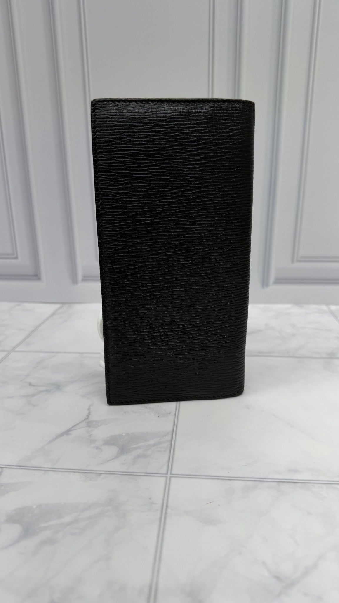Salvatore Ferragamo Black Leather Long Wallet