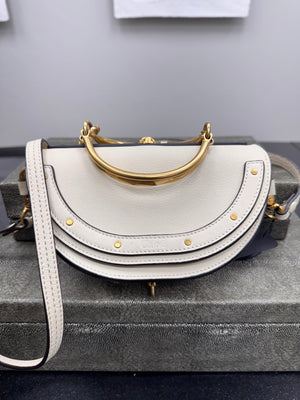 Chloe Beige Grained Leather Nile Bracelet 2Way Bag
