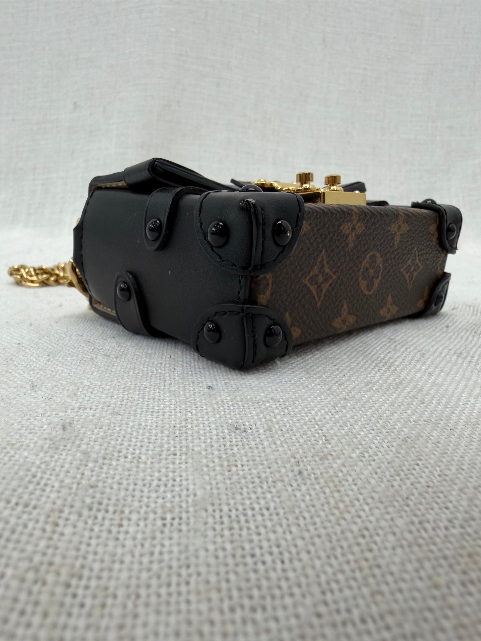 Louis Vuitton Monogram & Black Mini Essential Trunk Chain Bag