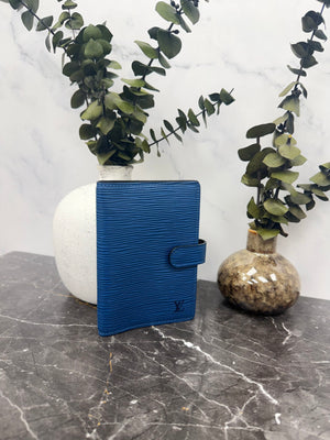 Louis Vuitton Blue Epi Leather Passport Agenda Cover PM