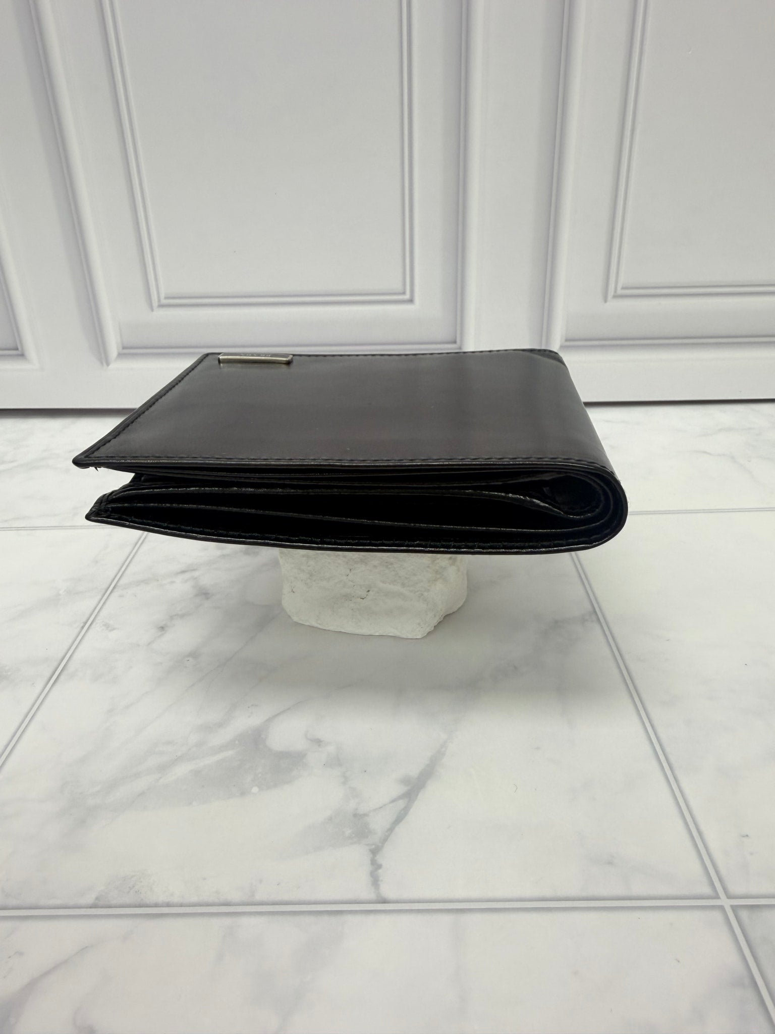Prada Black Leather Bifold Wallet