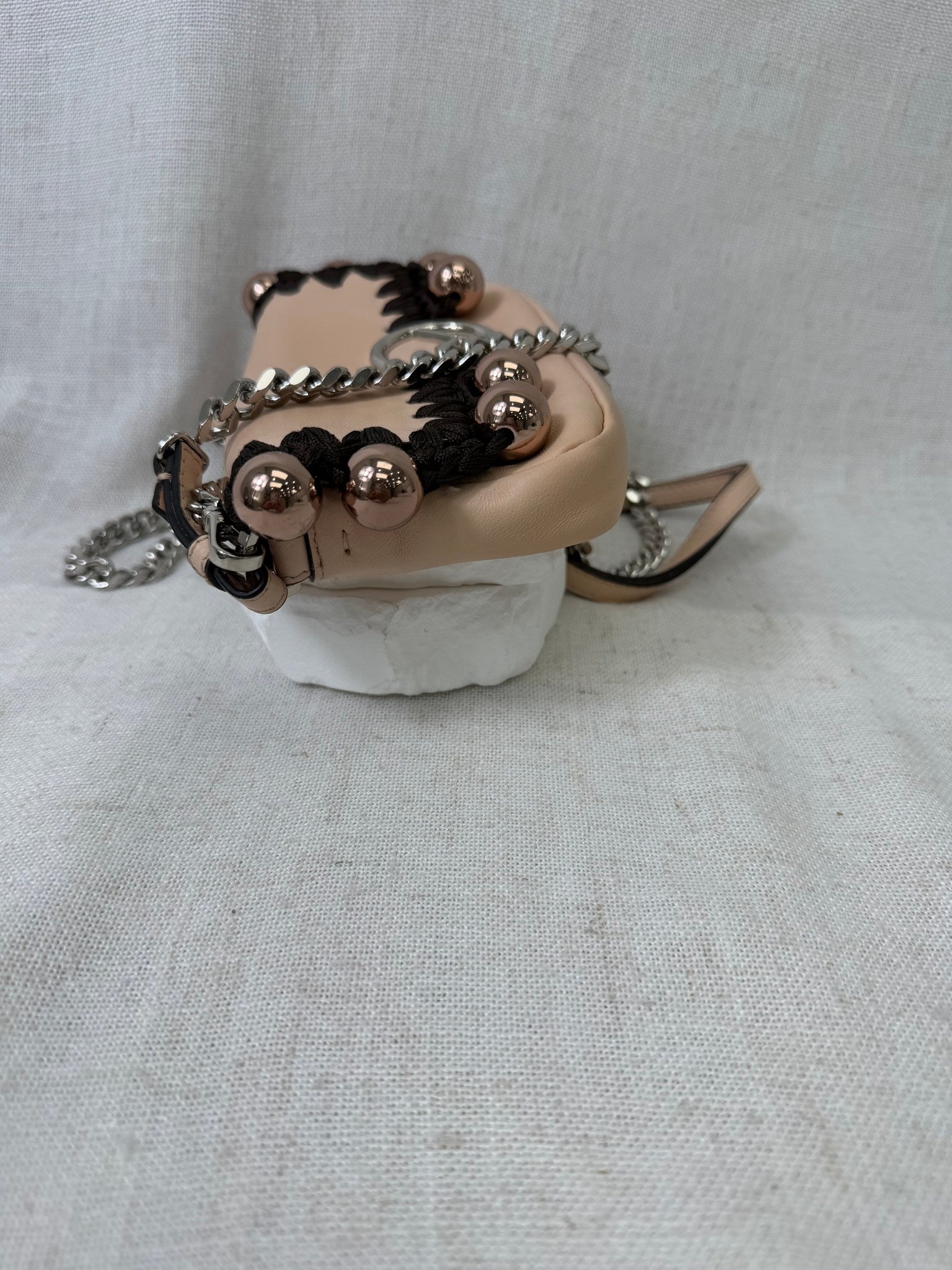 Fendi Beige Leather Kan I Baguette Shoulder Bag 