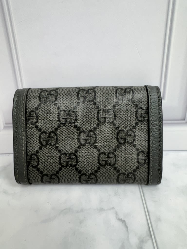 Gucci Grey GG Supreme Coated Canvas Ophidia Card Case