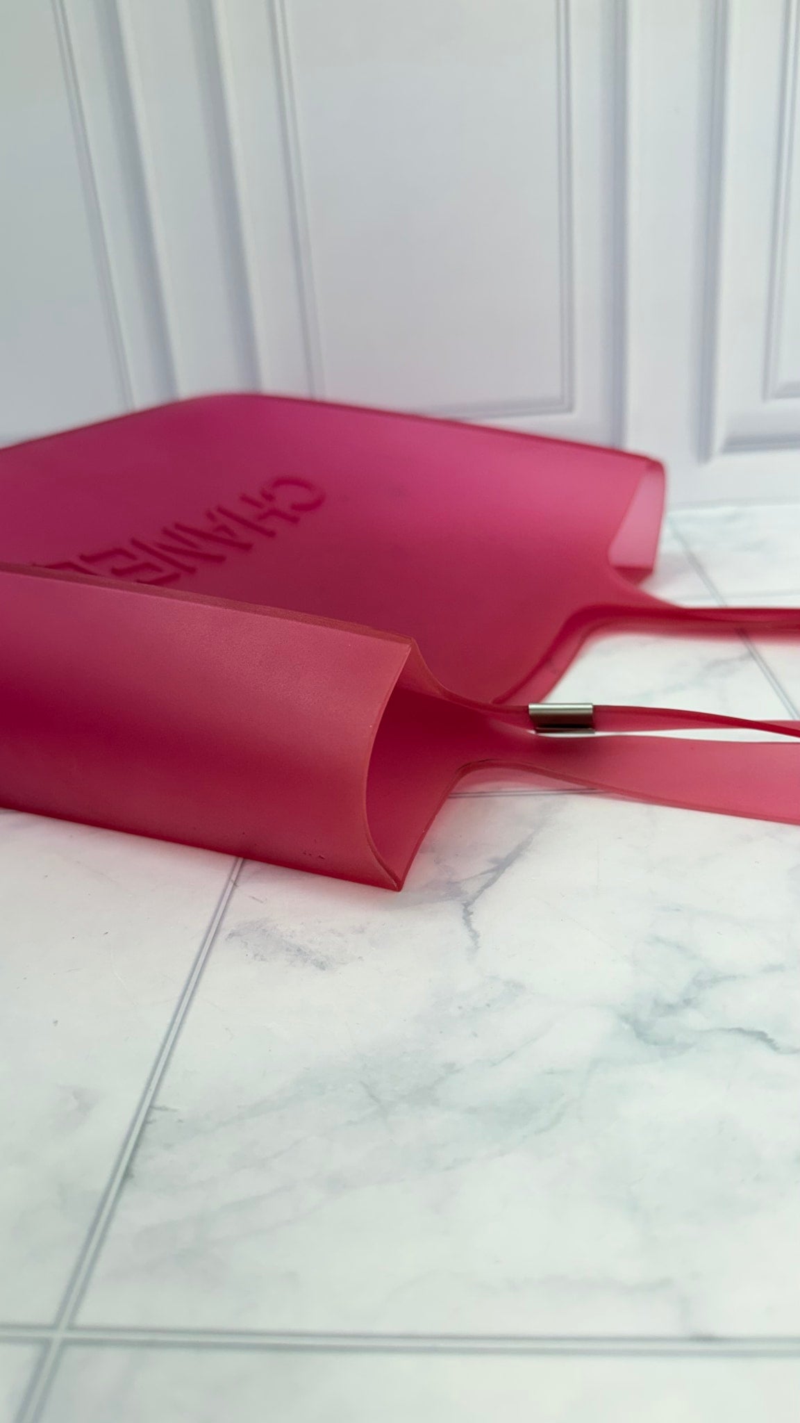 Chanel Pink Translucent Jelly Logo Shoulder Bag 