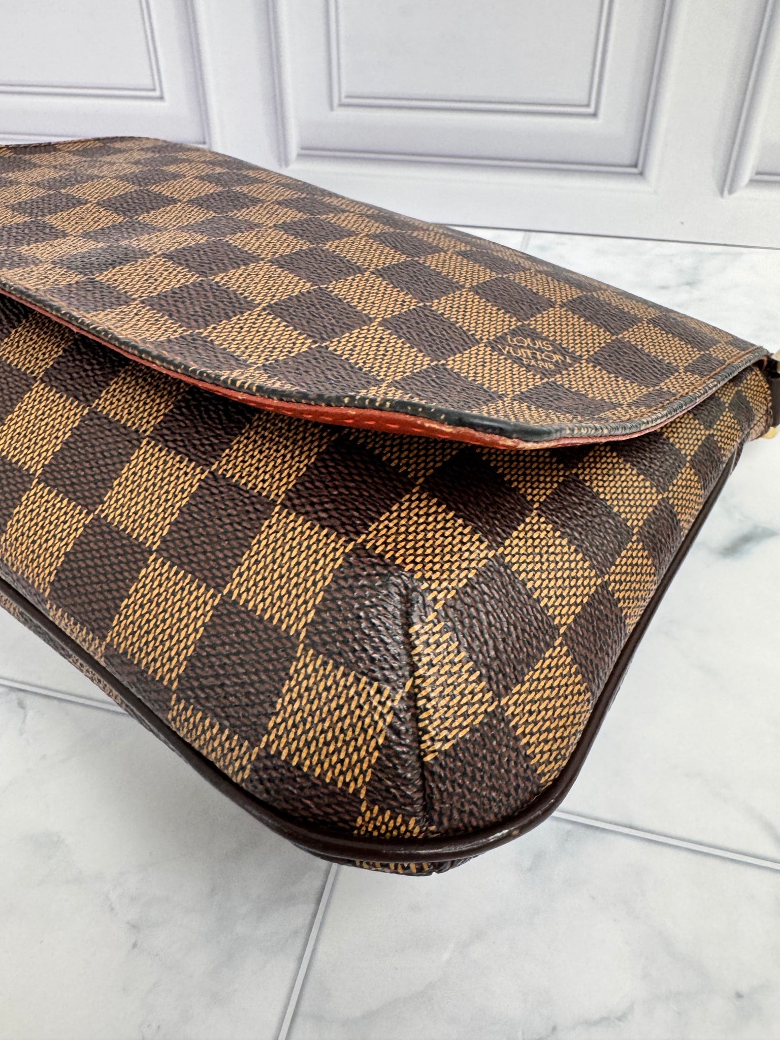 Louis Vuitton Damier Ebene Musette Tango Crossbody Bag