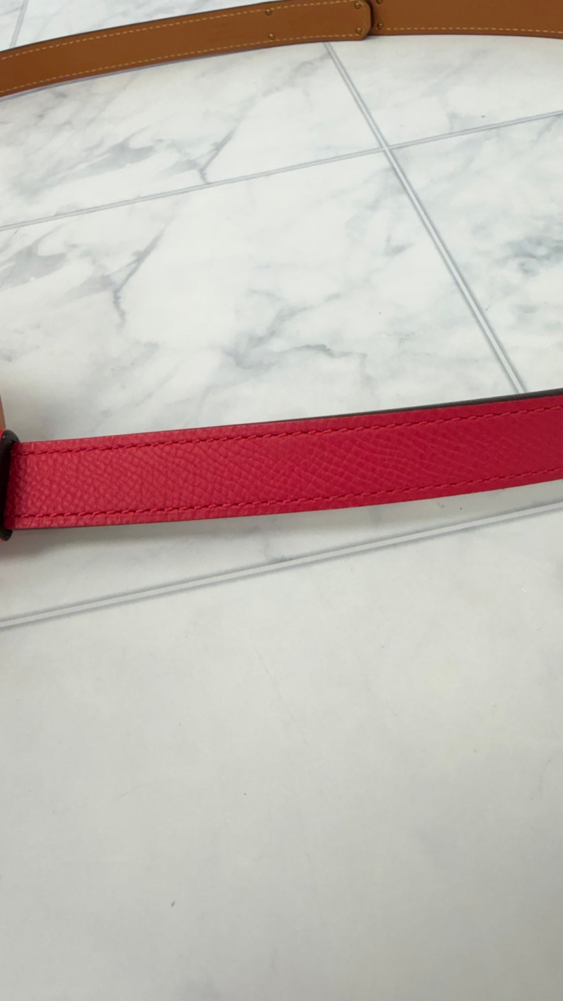 LIKE NEW - Hermes Pink Epsom Leather Kelly Belt