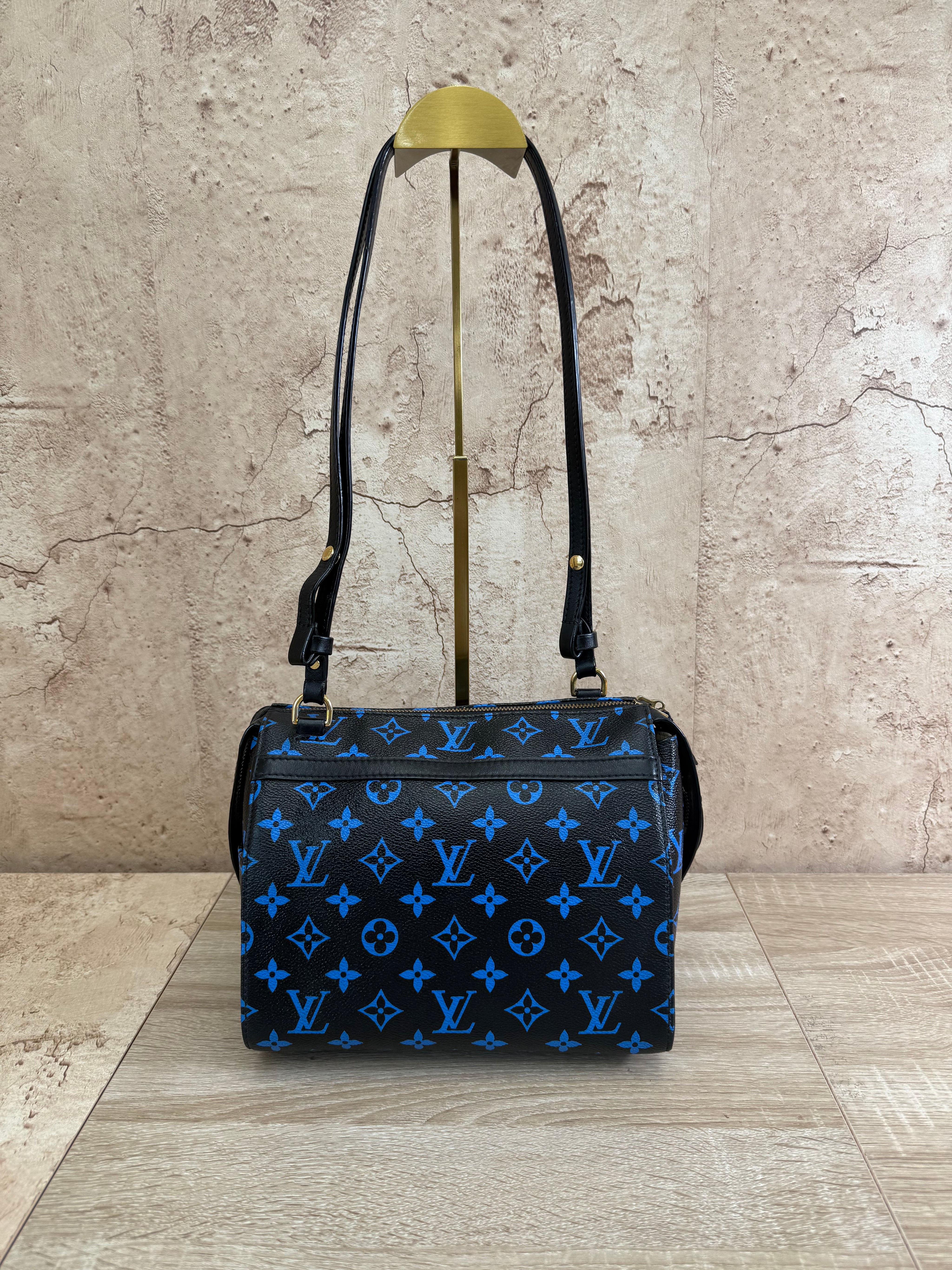Louis Vuitton Monogram Black x Blue Speedy Amazon PM