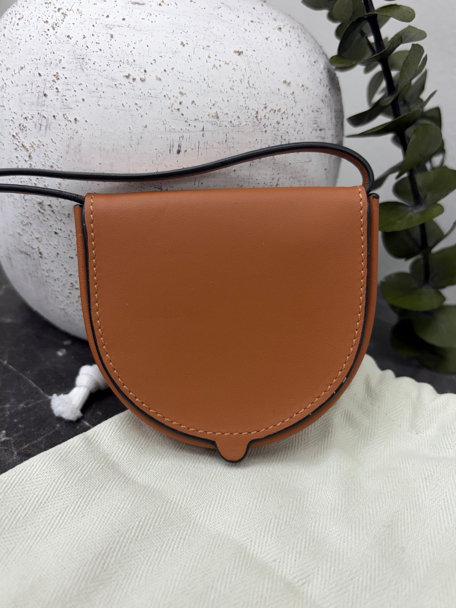 Loewe Brown Leather Heel Crossbody Pouch