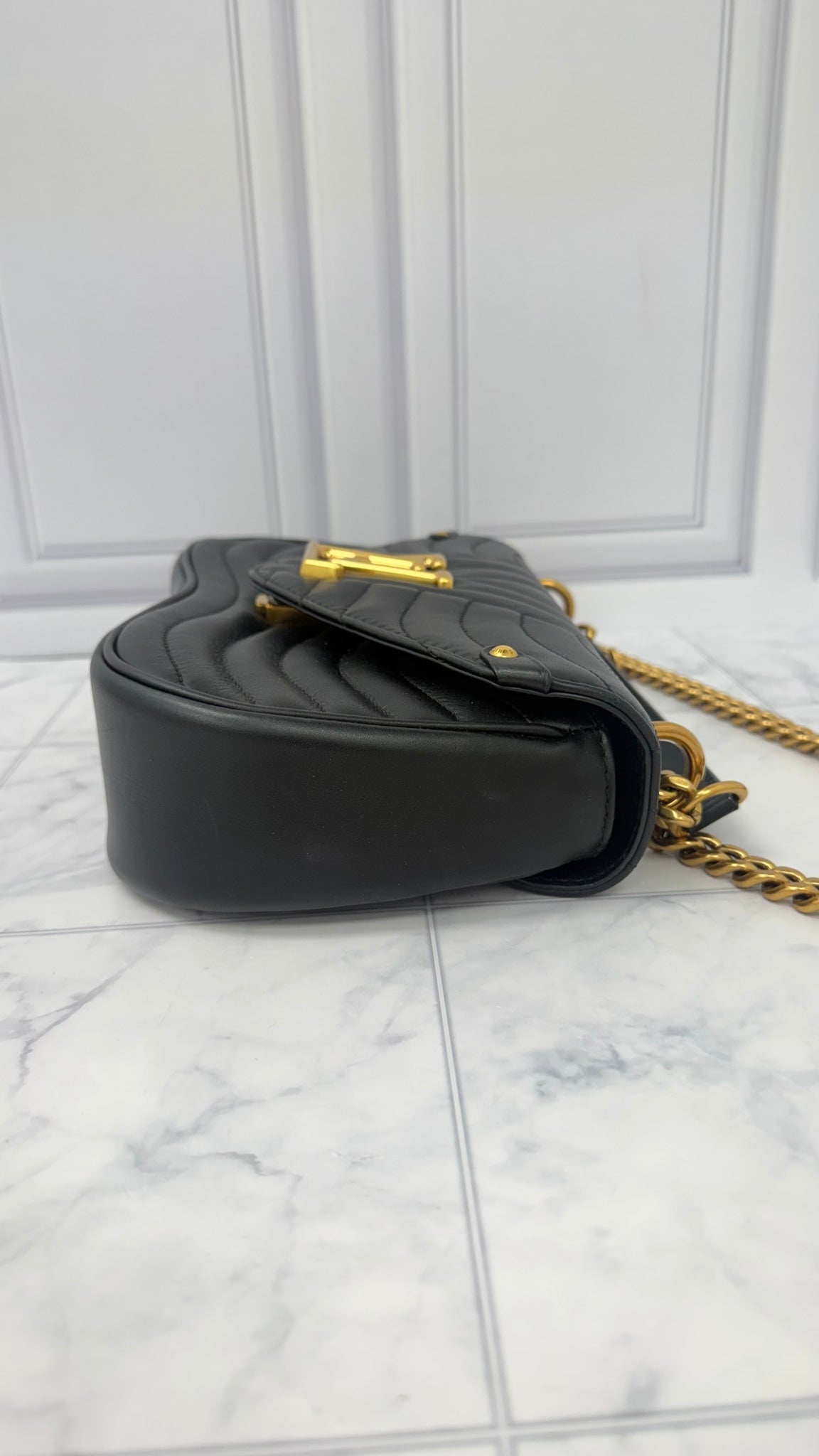 Louis Vuitton Black Quilted Leather New Wave Chain Shoulder Bag
