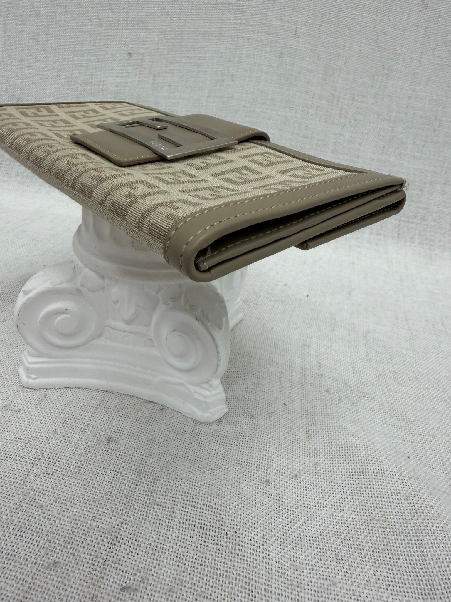 Fendi Beige Zucca Canvas Long Wallet