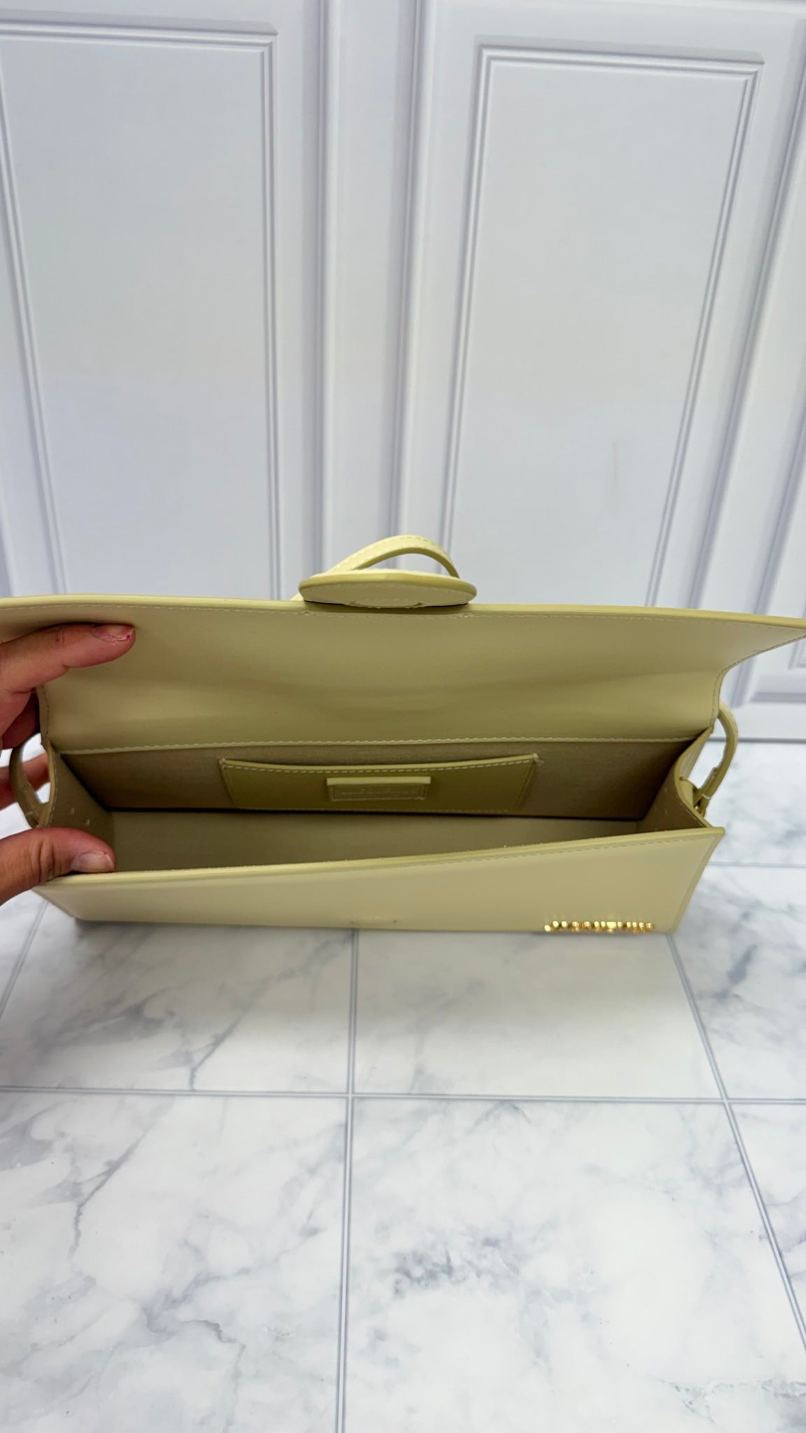 BRAND NEW - Jacquemus Beige Leather Le Bambino Long Shoulder Bag