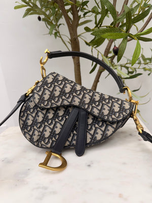 Christian Dior Oblique Jacquard Mini Saddle Bag