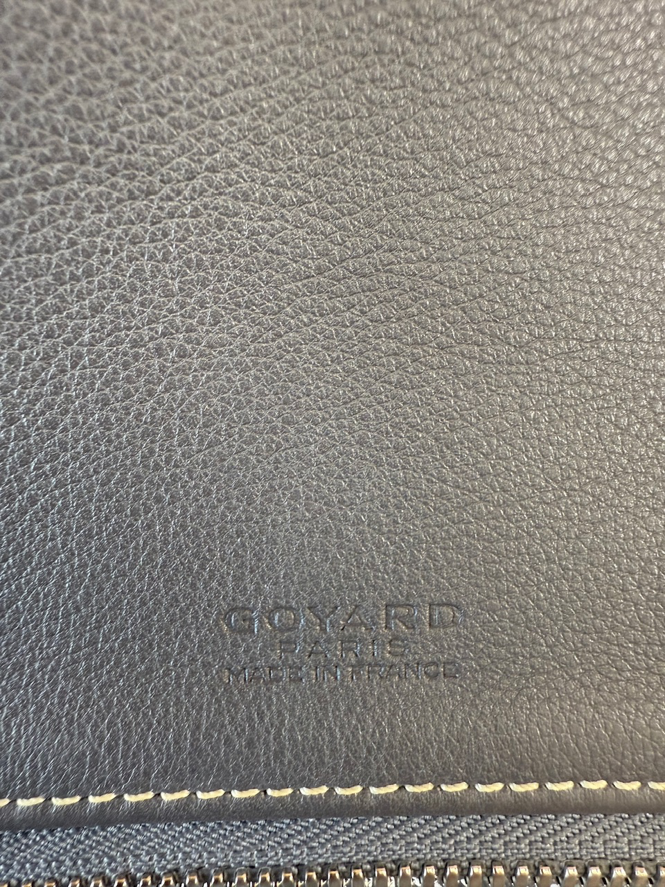 BRAND NEW Goyard Grey Leather Clutch