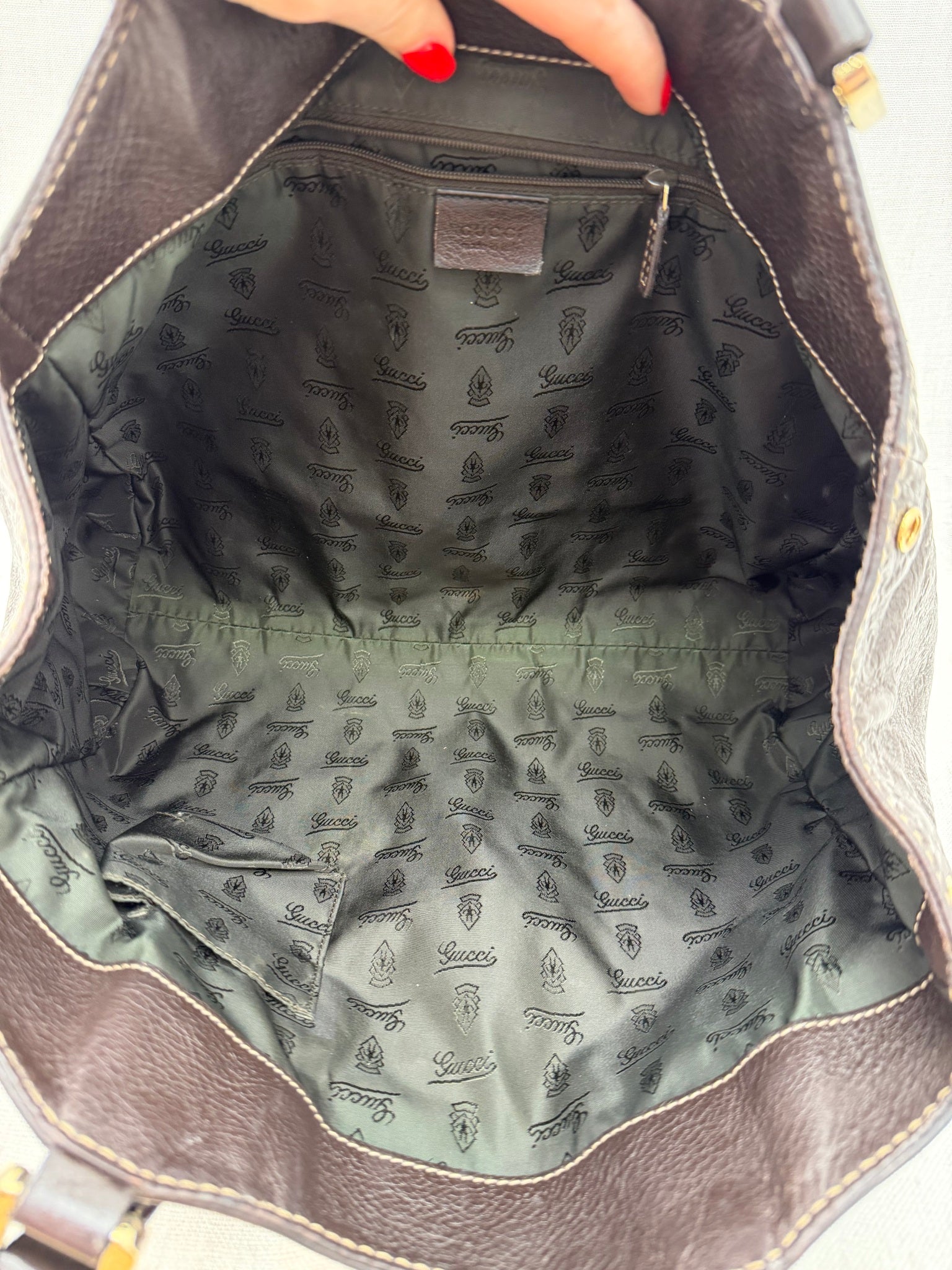 Gucci Brown Guccissima Leather Hobo Tote