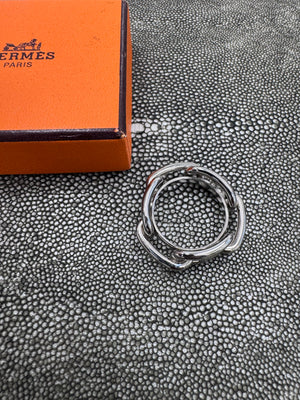Hermes Silver Tone Regate Scarf Ring