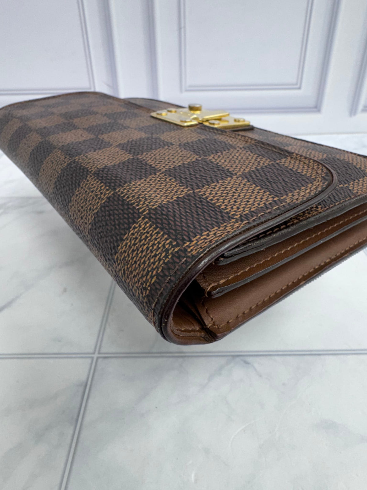 Louis Vuitton Damier Ebene Portefeuille Ascot Long Wallet
