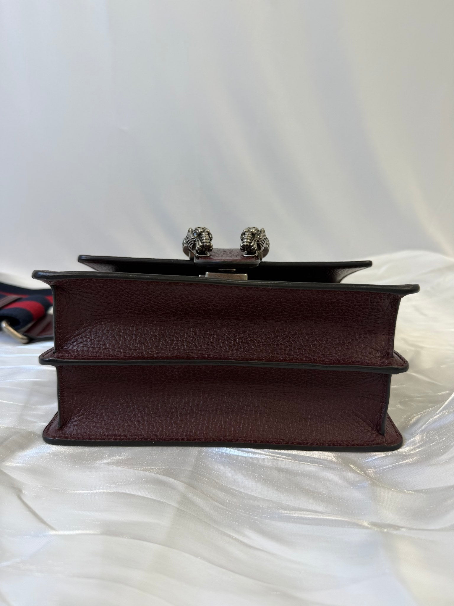 Gucci Burgundy Leather Dionysus Bamboo Top Handle Bag